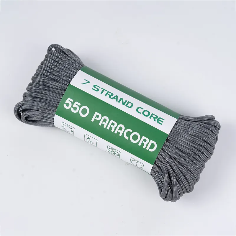 7-trådig kärna 4mm Solid Dark Grey 550 Polyester Paracord