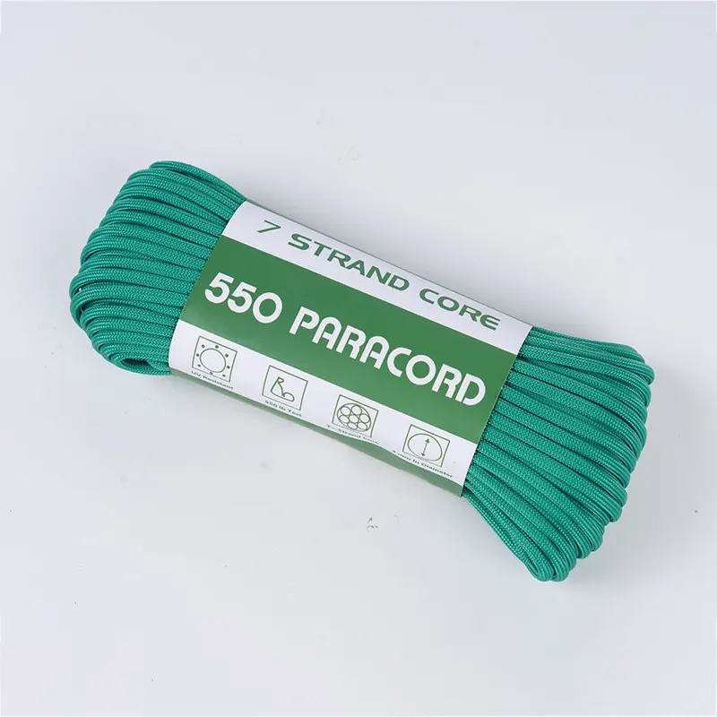 7-trådig kärna 4mm Solid Green 550 Polyester Paracord