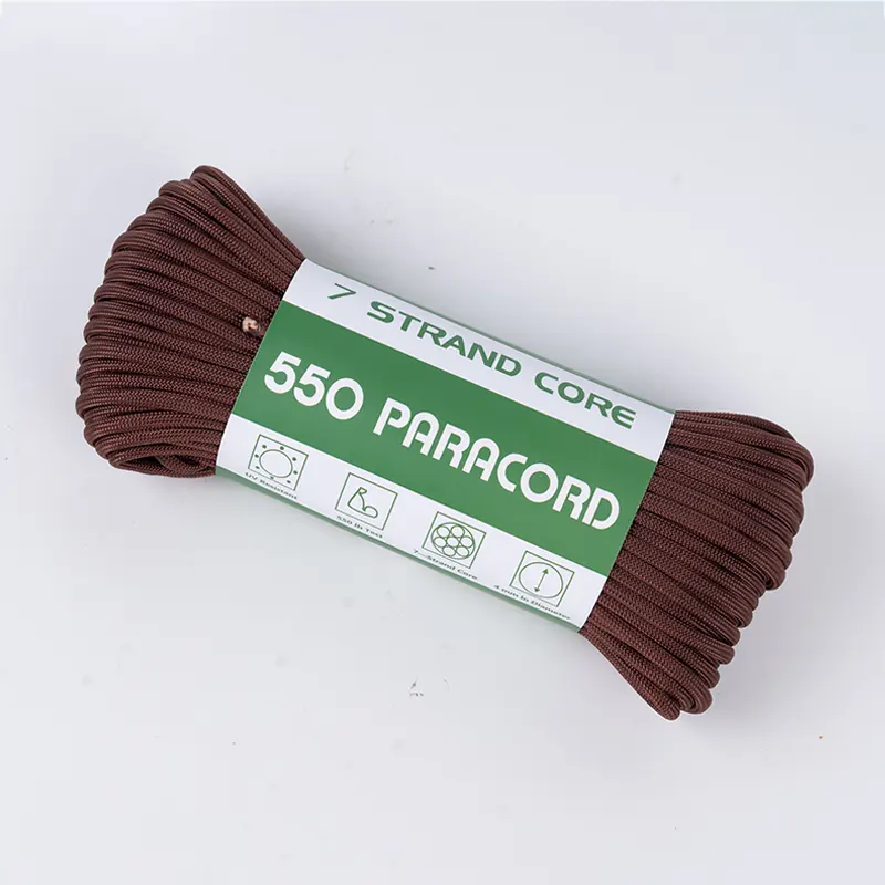 7-trådig kärna 4mm solid röd palm 550 polyester paracord